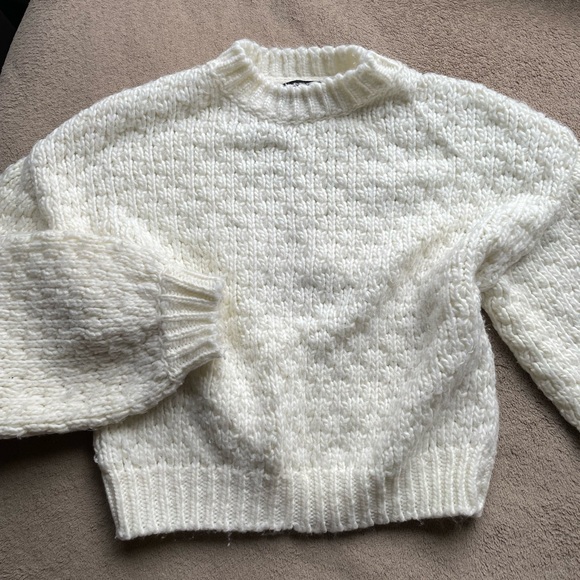 MINKPINK off white chunky knit sweater (mock neck) - Picture 1 of 5